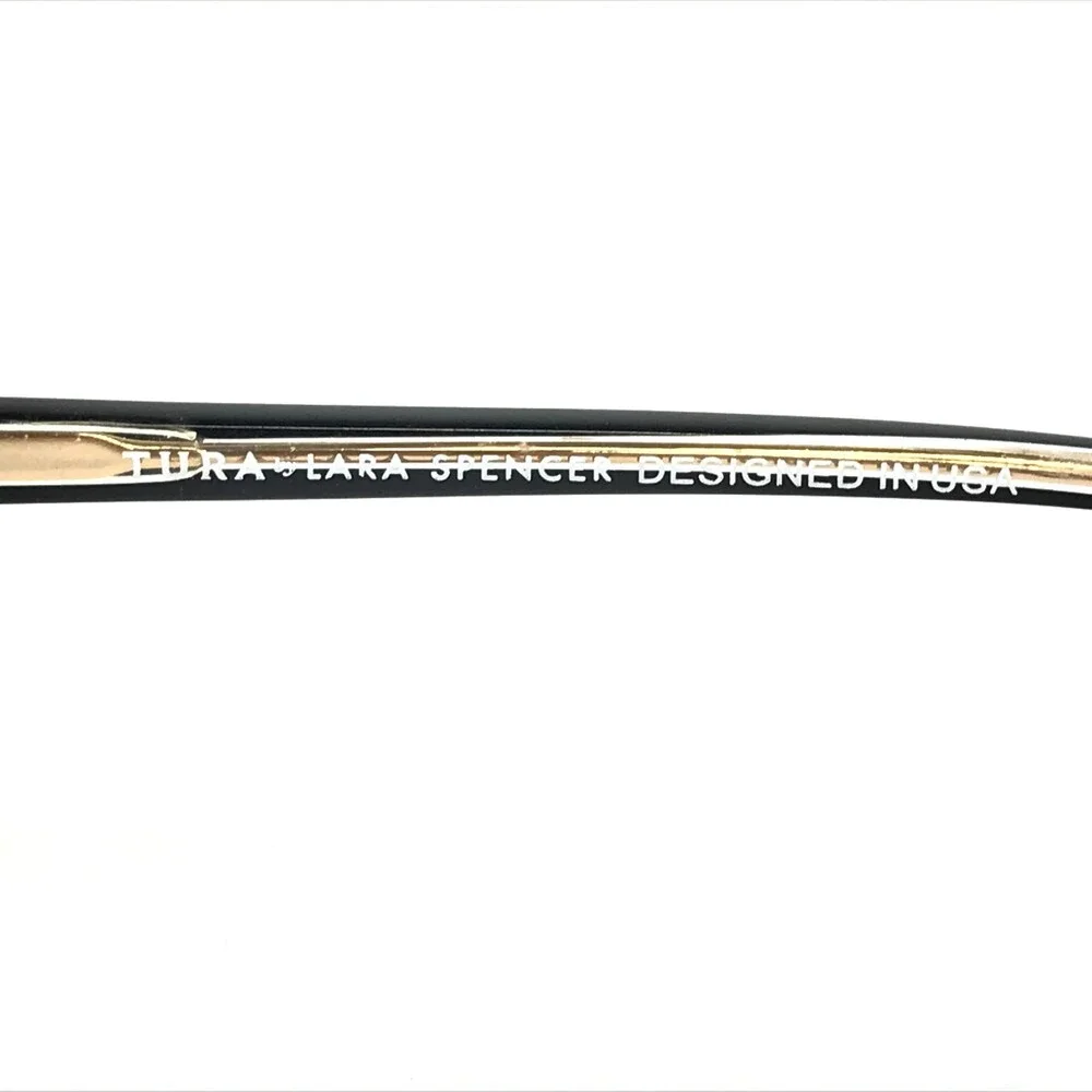 Tura by Lara Spencer Eyeglasses Frames LS129 BLK Black Gold Cat Eye 50-16-135